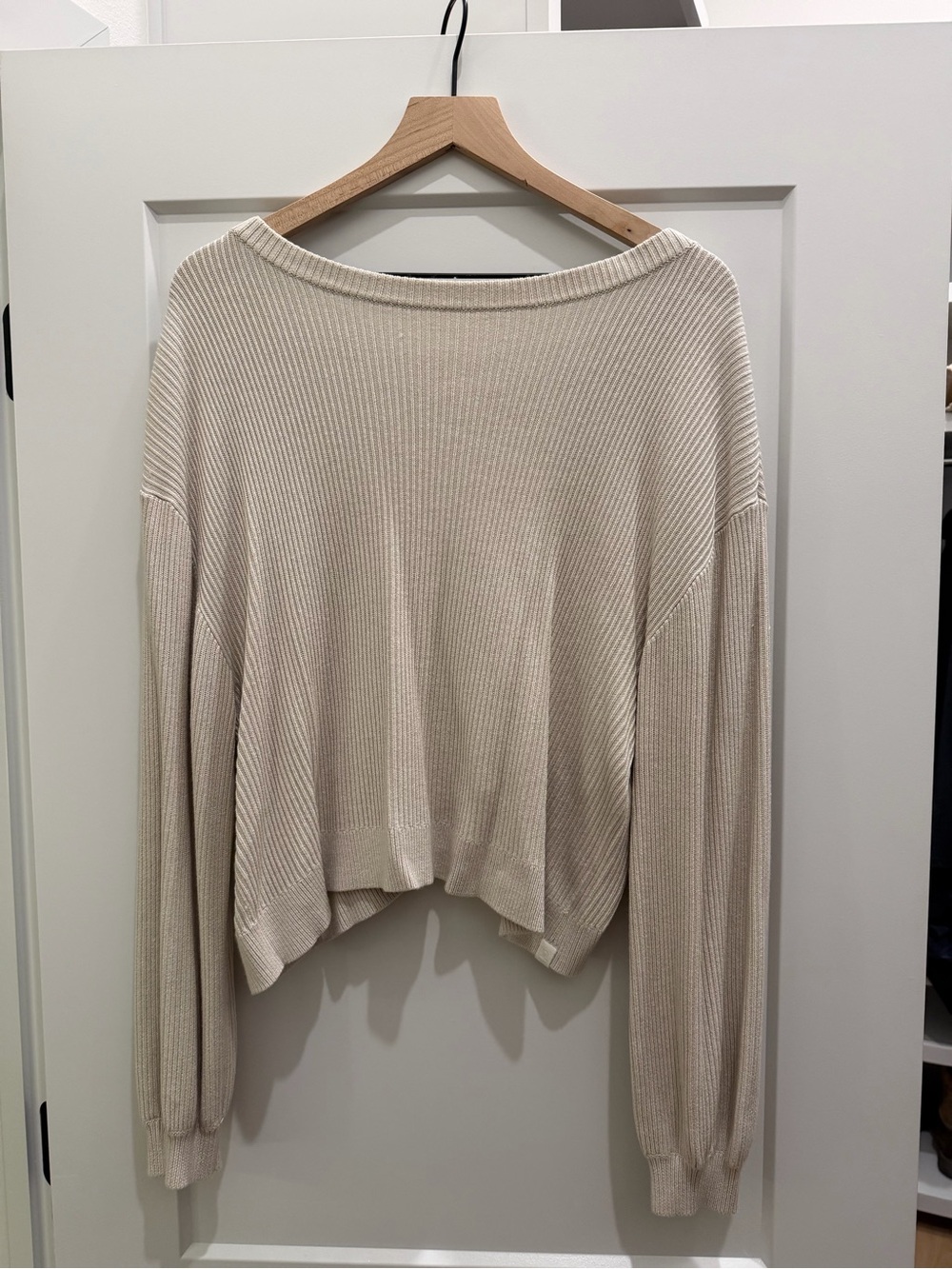 lululemon athletica Neutral Ribbed Off-Shoulder Sweater